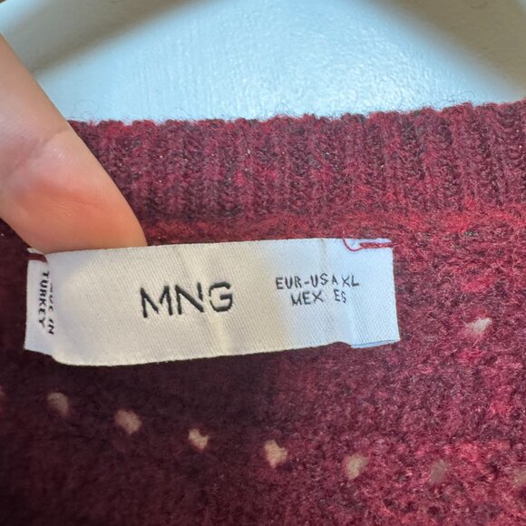 Mango Red Knit Cardigan w/ Gold Buttons - Women's XL - Picture 3 of 3